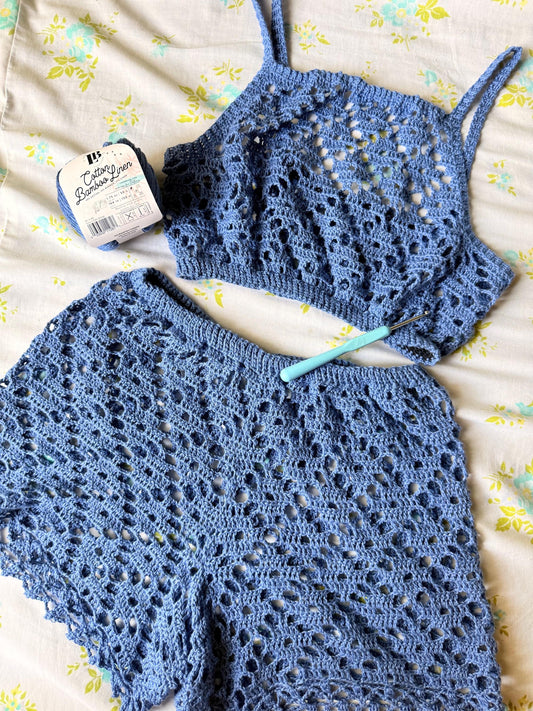 PDF Pattern Crochet Shorts with FREE bralette pattern: Canoe Bay Lounging Shorts. DIGITAL