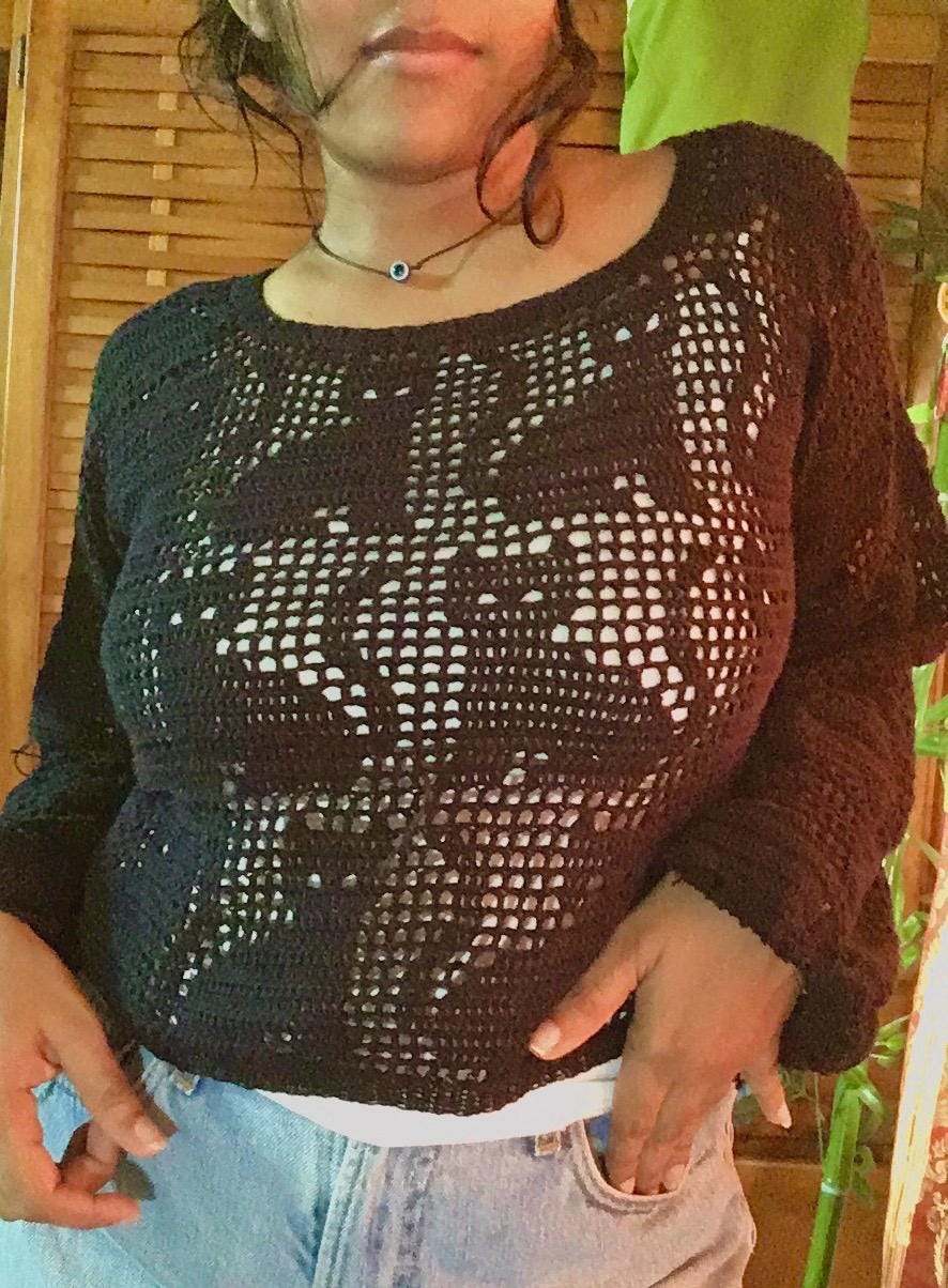 Halloween PDF PATTERN Crochet Sweater: Binx Halloween Sweater. DIGITAL