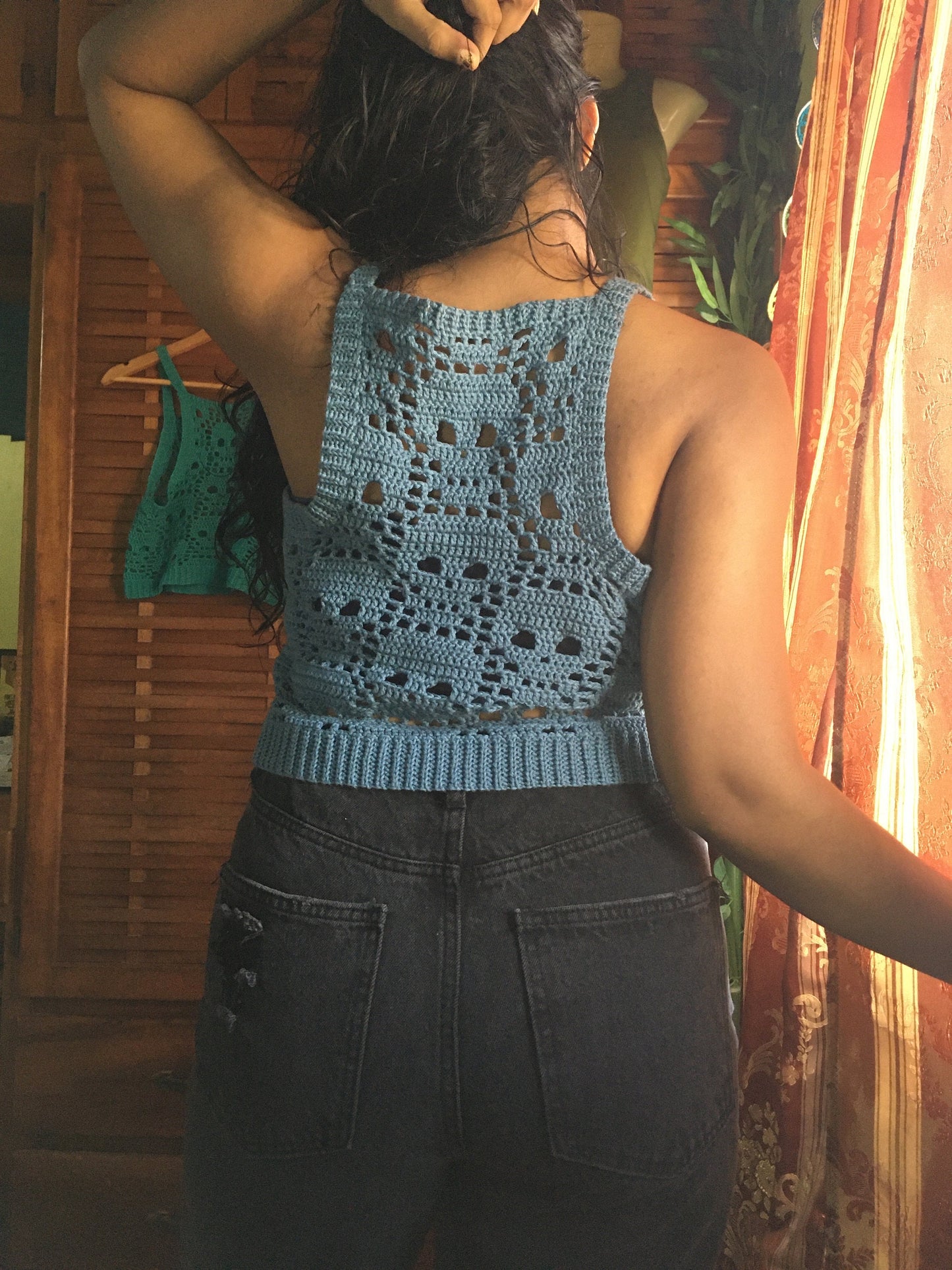 Halloween PDF PATTERN Crochet Tank: Summer Skulls. DIGITAL