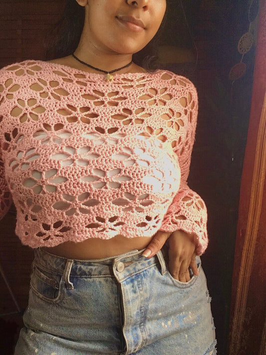 Love In Bloom Crochet Pullover DIGITAL PDF PATTERN