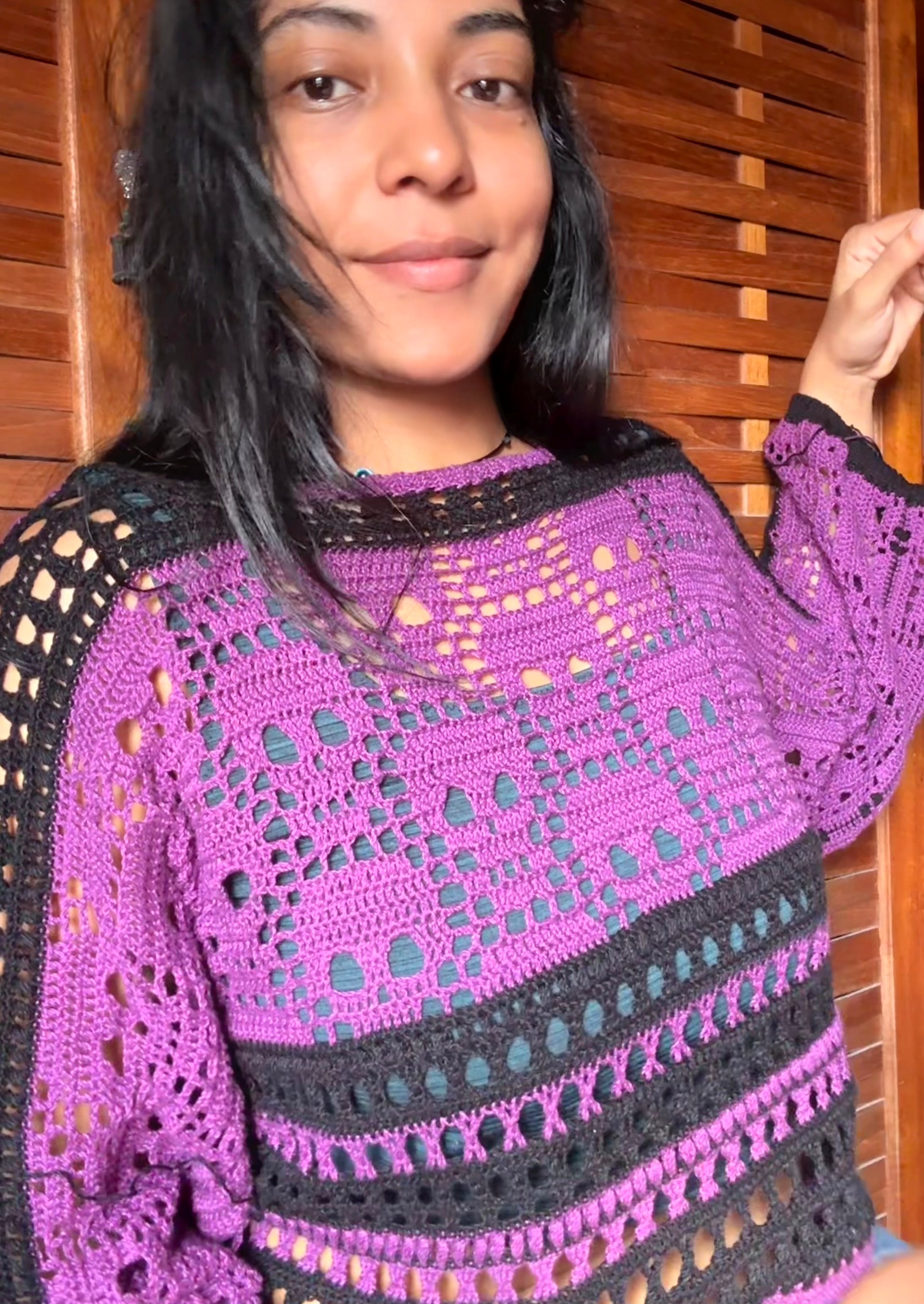 STONE  バーガンディ ラグランニット Craniumania Crochet Sweater – Alice.in.crochetland